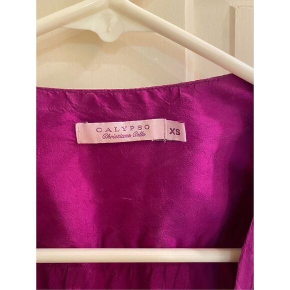 Calypso St. Barth Julia Wrap Dress Pink XS 100% Silk - Picture 3 of 5